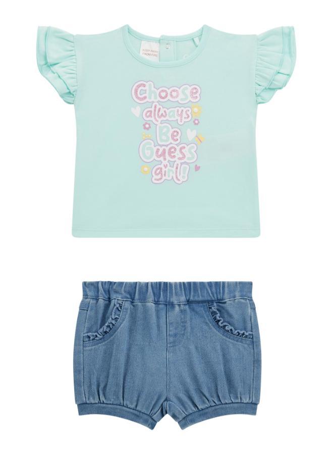 جس Kids Printed Short Sleeve T-Shirt And Shorts Set  - Image 1