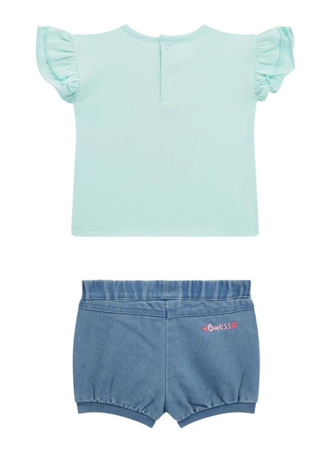 جس Kids Printed Short Sleeve T-Shirt And Shorts Set  - Image 2