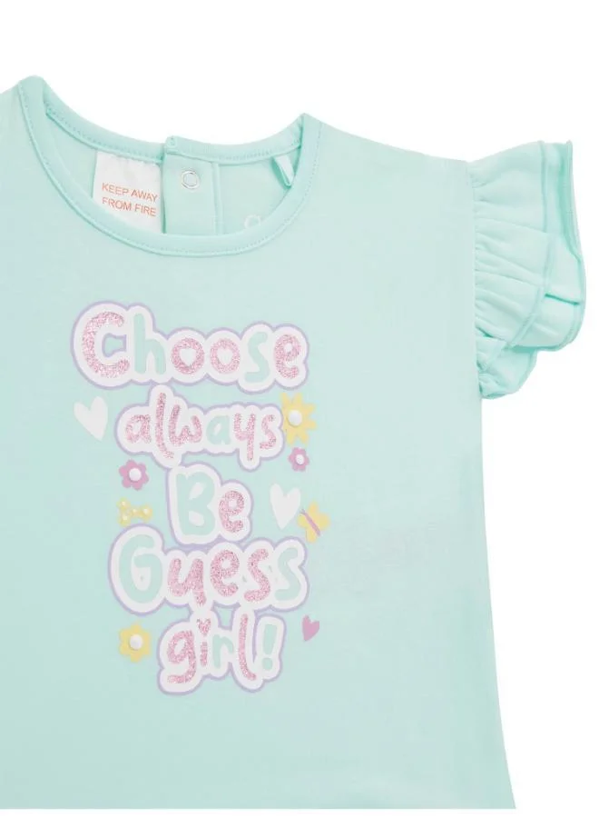 جس Kids Printed Short Sleeve T-Shirt And Shorts Set