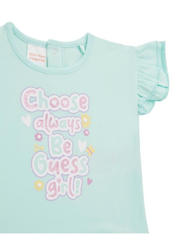 جس Kids Printed Short Sleeve T-Shirt And Shorts Set  - Image 3