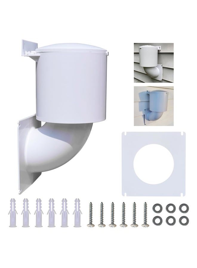 WFCYX Dryer Vent Cover 4 inch, Outdoor Dryer Vent Closure/Seal, Hood for Home Exterior, UV Resistant, Mouse Proof, Natural Energy Saving, Clothes Dryer Replacement Vents, W/Screw & Washer for Installation - Image 1