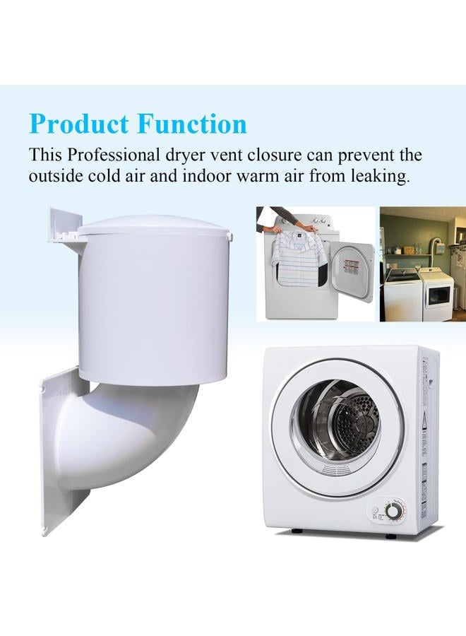 WFCYX Dryer Vent Cover 4 inch, Outdoor Dryer Vent Closure/Seal, Hood for Home Exterior, UV Resistant, Mouse Proof, Natural Energy Saving, Clothes Dryer Replacement Vents, W/Screw & Washer for Installation - Image 5