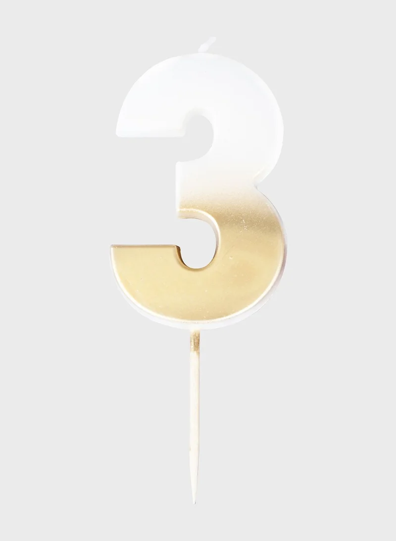 Ginger Ray Gold Ombre Number Candle - 3