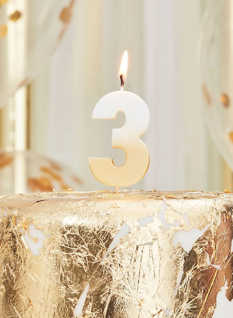 Ginger Ray Gold Ombre Number Candle - 3