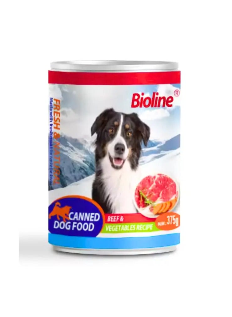 بايولاين طعام الكلاب المعلب من بيولاين، 375 جم - [نكهة لحم بقري وخضراوات]، 3 قطع - Image 2