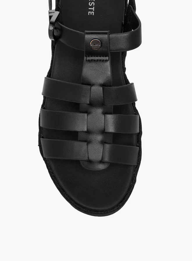 Celeste Women's Solid Flatform Sandals with Buckle Closure