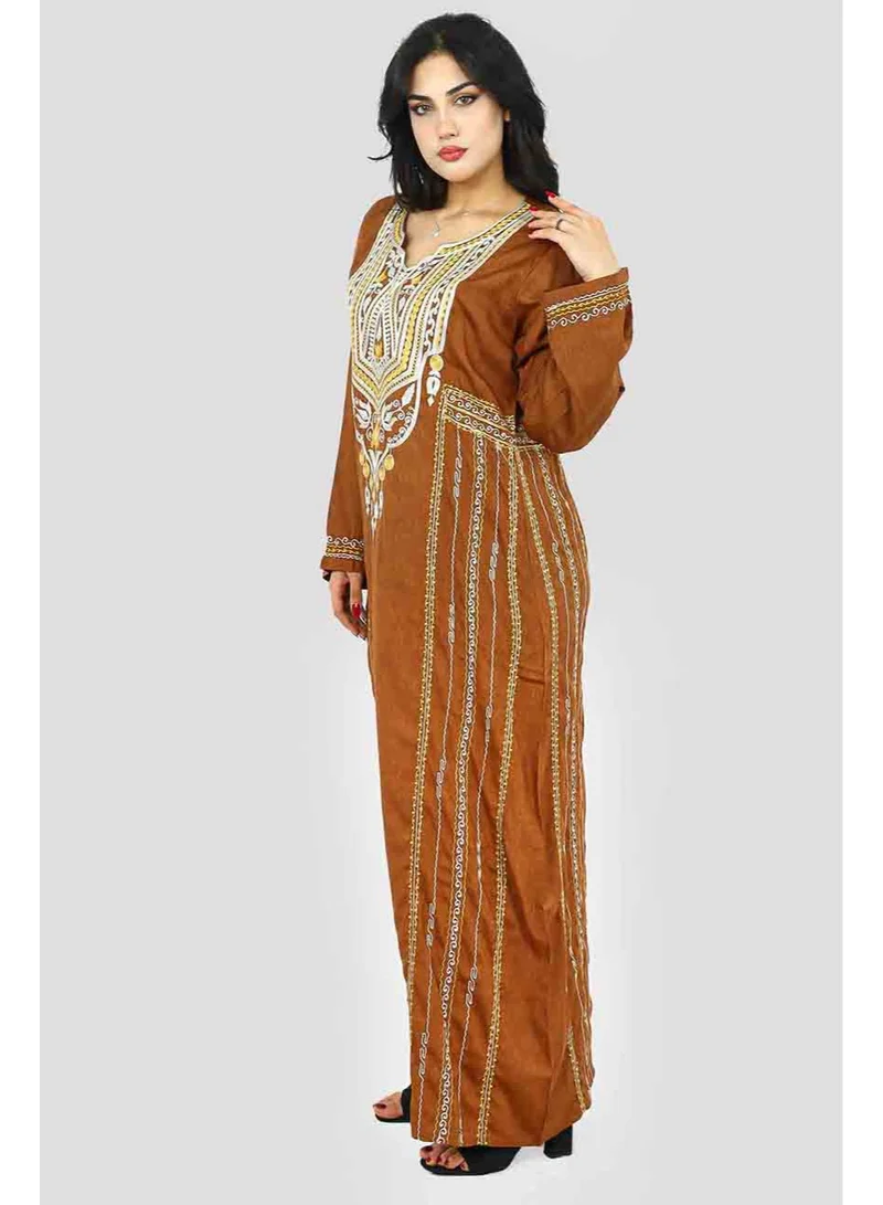 IKKXA Full Sleeve Aary Embroidered Jalabiya | Kaftan