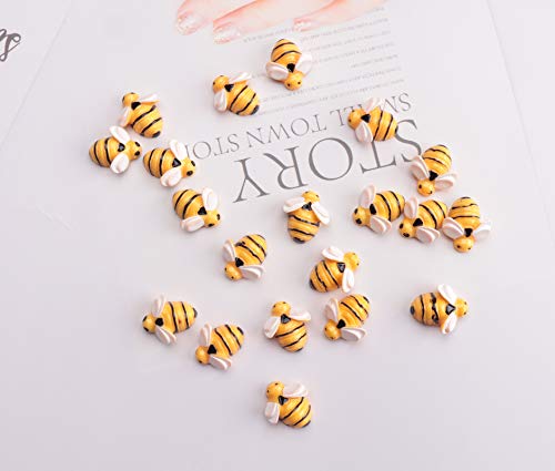 Sowaka 20 Pcs Mini Bee Ornaments Tiny Resin Flatback Embellishment Bumble Bee for Hair Clip DIY Craft Art Project Home Garden Decoration Supplies Jewelry Making Scrapbooking (Large) - Image 5