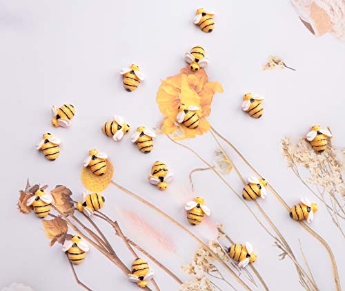 Sowaka 20 Pcs Mini Bee Ornaments Tiny Resin Flatback Embellishment Bumble Bee for Hair Clip DIY Craft Art Project Home Garden Decoration Supplies Jewelry Making Scrapbooking (Large) - Image 4