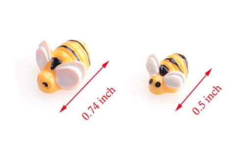 Sowaka 20 Pcs Mini Bee Ornaments Tiny Resin Flatback Embellishment Bumble Bee for Hair Clip DIY Craft Art Project Home Garden Decoration Supplies Jewelry Making Scrapbooking (Large) - Image 2