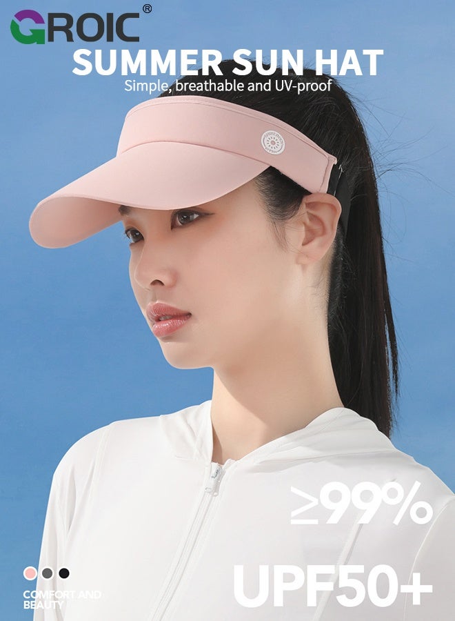 GROIC 2 Pcs Women's Summer Sun Protection Set - Sun Hat and Half Mask, Sun Protection Eye Patch, Sun Screen Protector for Face with Adjustable Ear Straps, for Travel, Outdoor, Golf - Image 2
