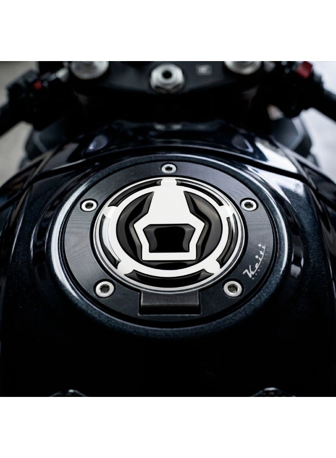 KEITI RSZ-613K Motorcycle Fuel Cap Pad Black & Carbon Gel Protector - Image 2