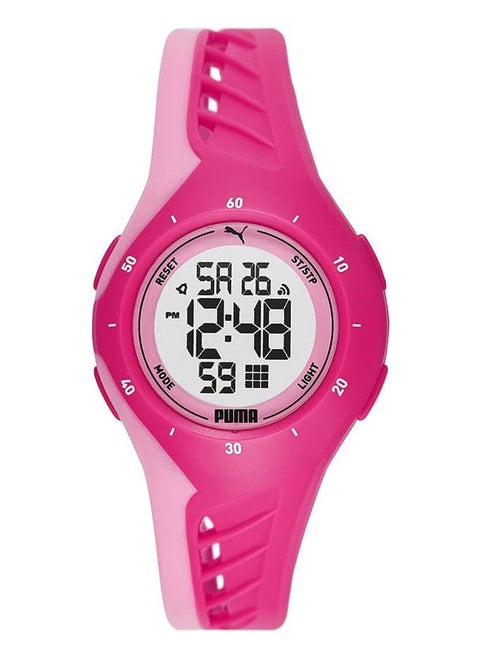 Unisex Digital Watch With Pink Polyurethane Strap - 3 ATM - PU P6008