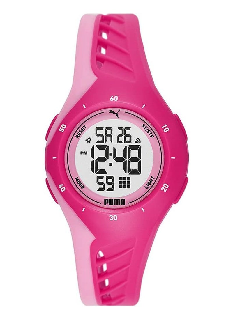 PUMA Unisex Digital Watch With Pink Polyurethane Strap - 3 ATM - PU P6008  - Image 1