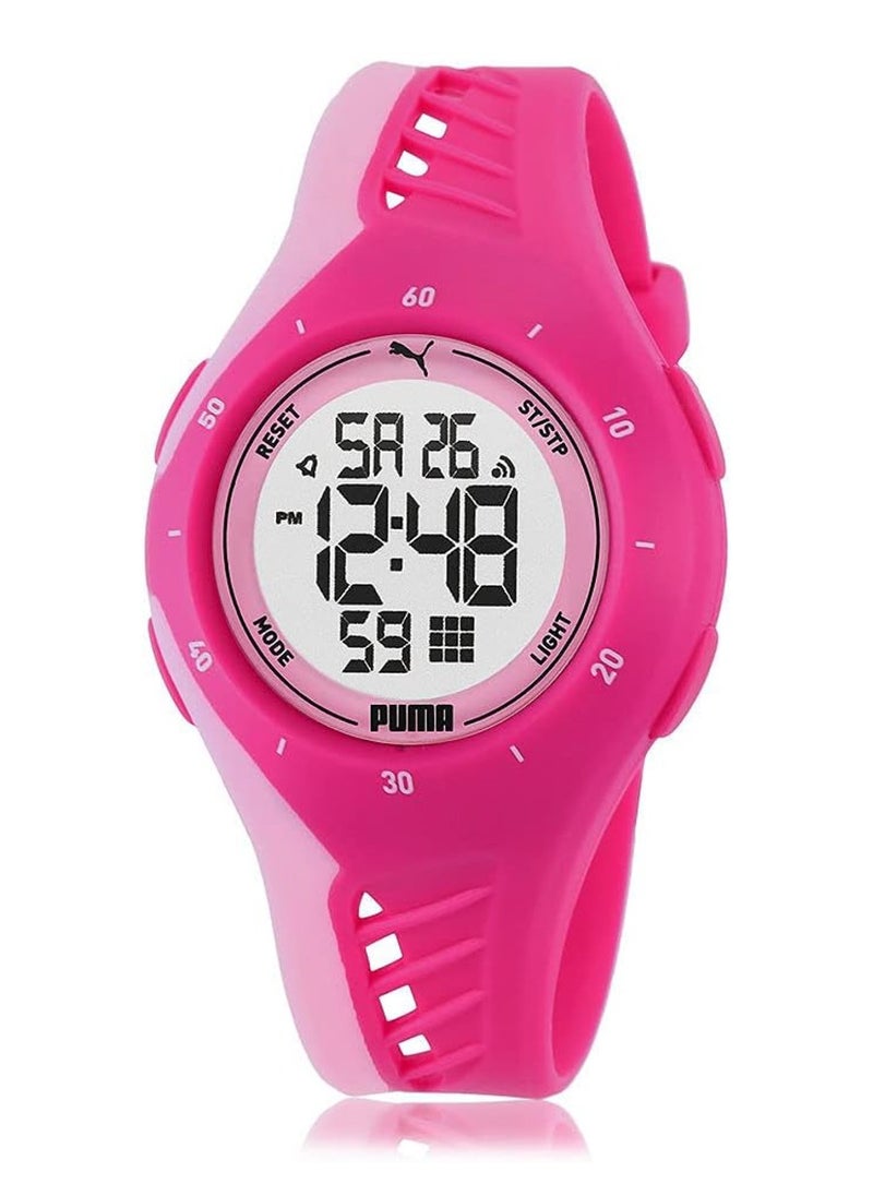 PUMA Unisex Digital Watch With Pink Polyurethane Strap - 3 ATM - PU P6008  - Image 4