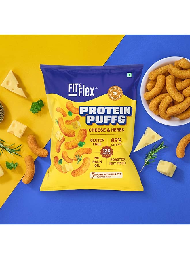 Fit & Flex Protein Puffs | Cheese & Herbs | 12G Protein, Gluten Free, No Palm Oil | 55g - Image 3