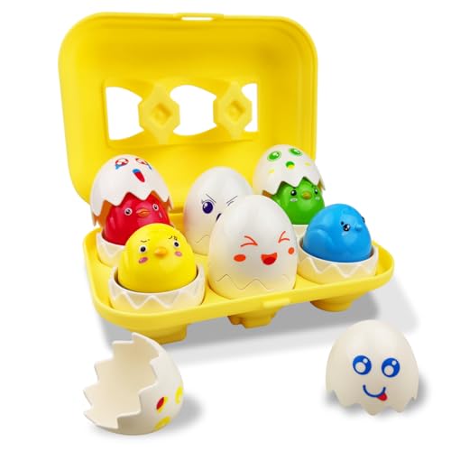Pinkiwine Easter Hide Squeak Eggs Montessori Sorting Matching Learning Toys for Toddlers Kids Boys Girls Easter Basket Stuffers Gifts Party Favors - Image 1