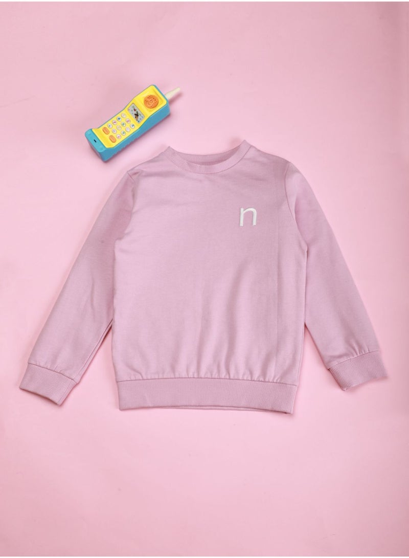 Neon girl casual round neck sweatshirt purple