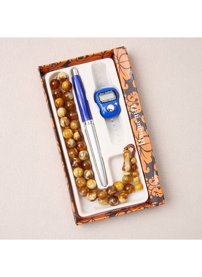 NIBEMINENT Muslim Prayer Beads, 33 Prayer Beads Counter Gift Box Set, 11mm  - Image 1