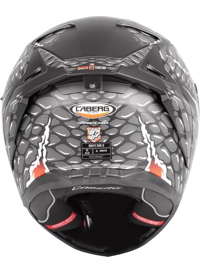 CABERG HELMETS خوذة درفت إيفو II كاملة الوجه من الألياف الزجاجية - Image 4