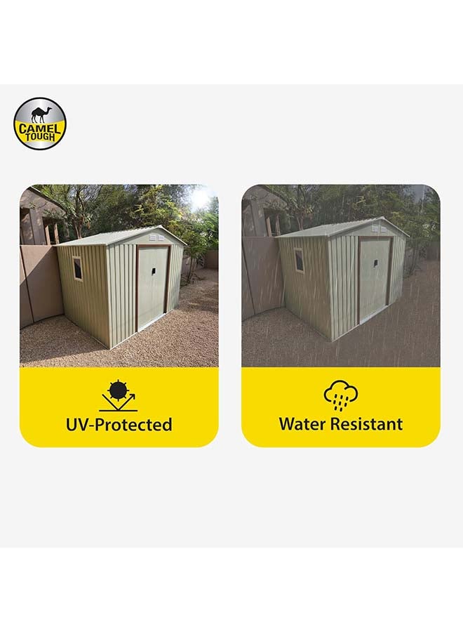 Cameltough Outdoor Metal Storage Shed 9.1 X 6.3 feet, With Shelf Rack and Heavy Duty Storage Box 60 Liters, Garden Shed Combo, Weather Resistant, for Tools Patio Furniture and Garage – CT-205 - Image 4