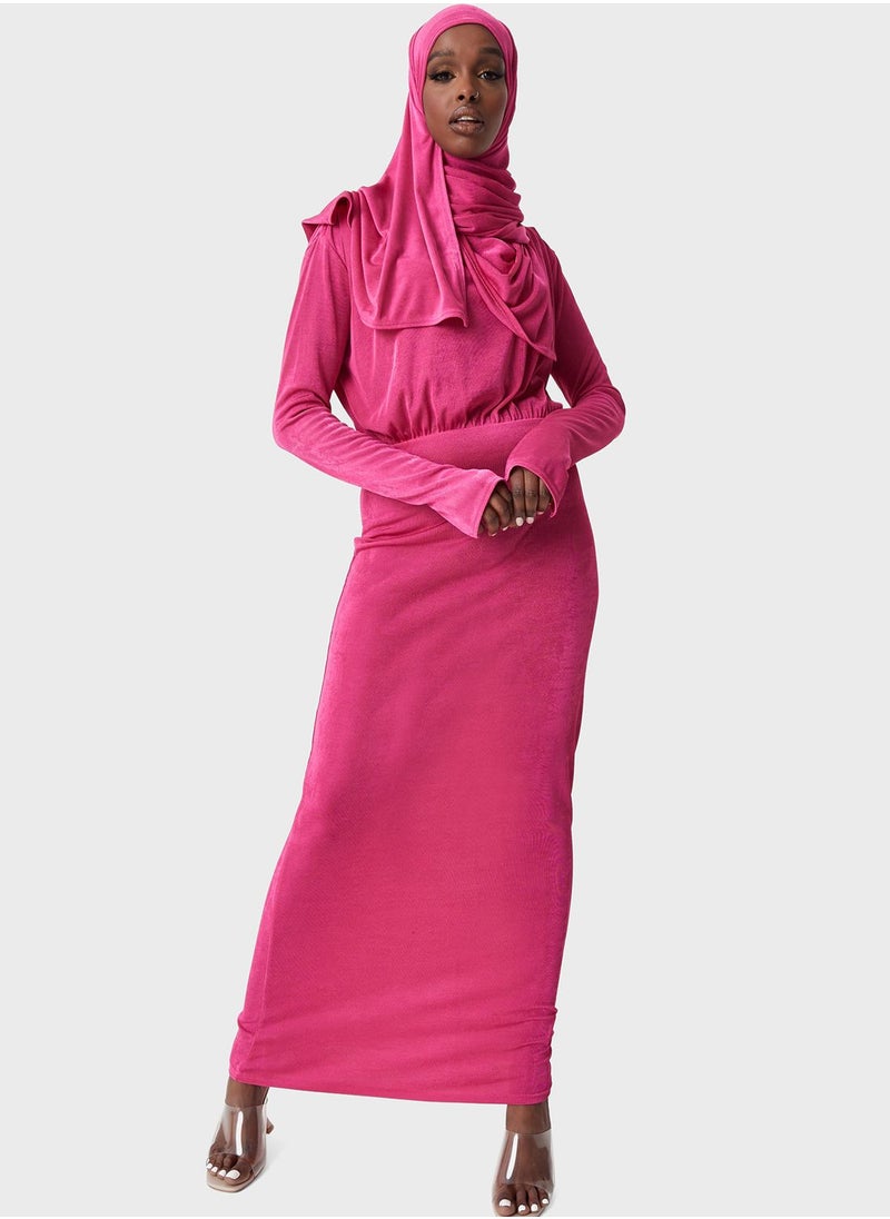 Missguided - Modesty Acetate Drape Tunic Dress - Image 1