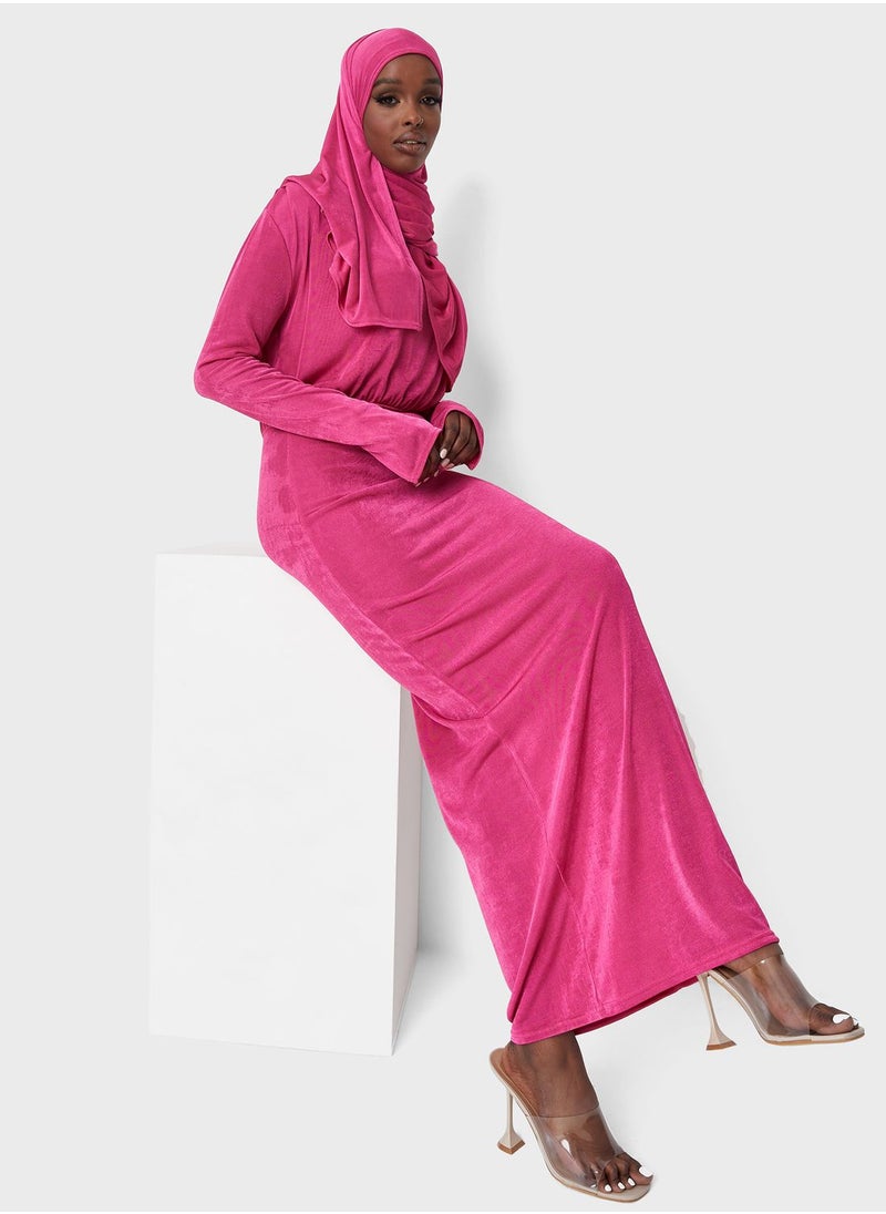 Missguided - Modesty Acetate Drape Tunic Dress - Image 1