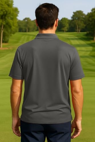 Opna Mens Dry-Fit Golf Polo Shirts,Graphite,X-Large - Image 3