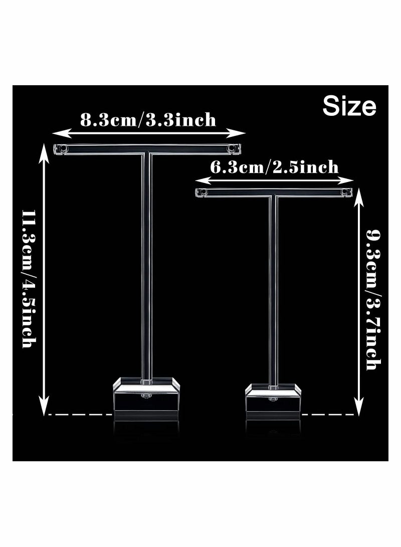 SYOSI حامل أقراط من الأكريليك مكون من قطعتين من منظم تعليق المجوهرات على شكل شجرة على سطح الطاولة لعرض الأقراط على شكل حرف T للقلادات والأساور - Image 4