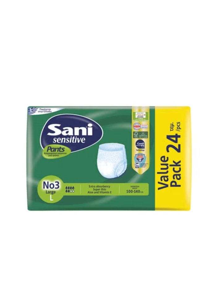 Sani Sensitive PANTS  Adult diapers, large, 24 pieces 