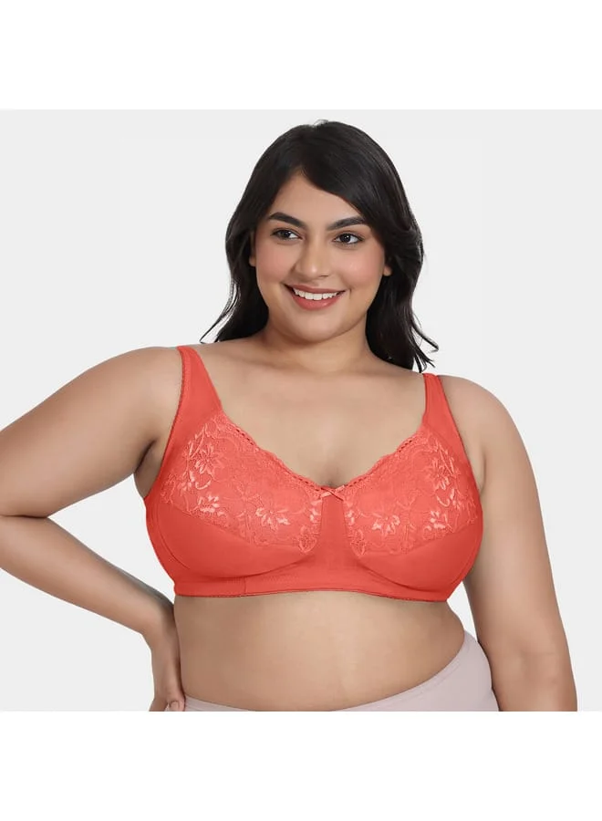 zivame Zivame Lace Detail Bra with Hook and Eye Closure