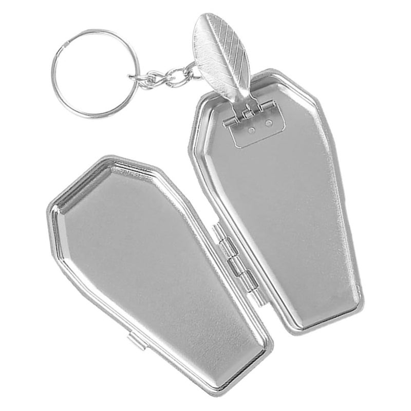 Tinplate Coffin Shaped Portable Pocket Ashtray with Lid for Travel Car Camping - Image 2