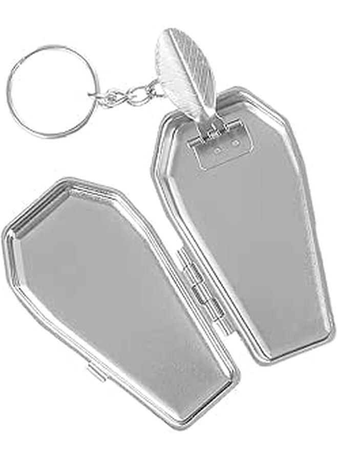 Tinplate Coffin Shaped Portable Pocket Ashtray with Lid for Travel Car Camping - Image 1