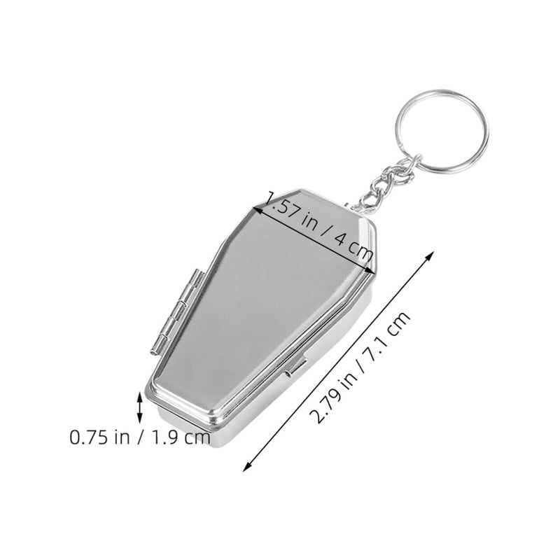 Tinplate Coffin Shaped Portable Pocket Ashtray with Lid for Travel Car Camping - Image 4