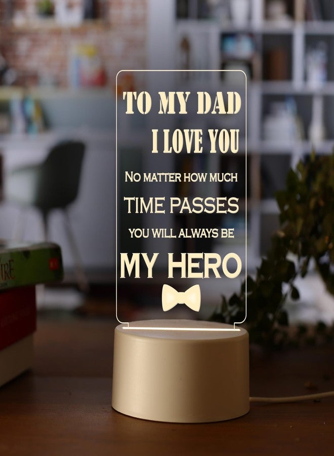 AICA مصباح LED من AICA بتصميم عبارة "أفضل أب" (قاعدة بيضاء) | هدية عيد ميلاد، ذكرى زواج، شكر، تقاعد للأب | هدية عيد الأب للأب أو والد الزوج/الزوجة | أفضل هدية للأب - Image 5