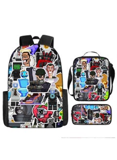 Generic Strange large capacity backpack for primary and secondary school students, shoulder bag, pencil case, backpack, men's and women's three piece set  - Image 1
