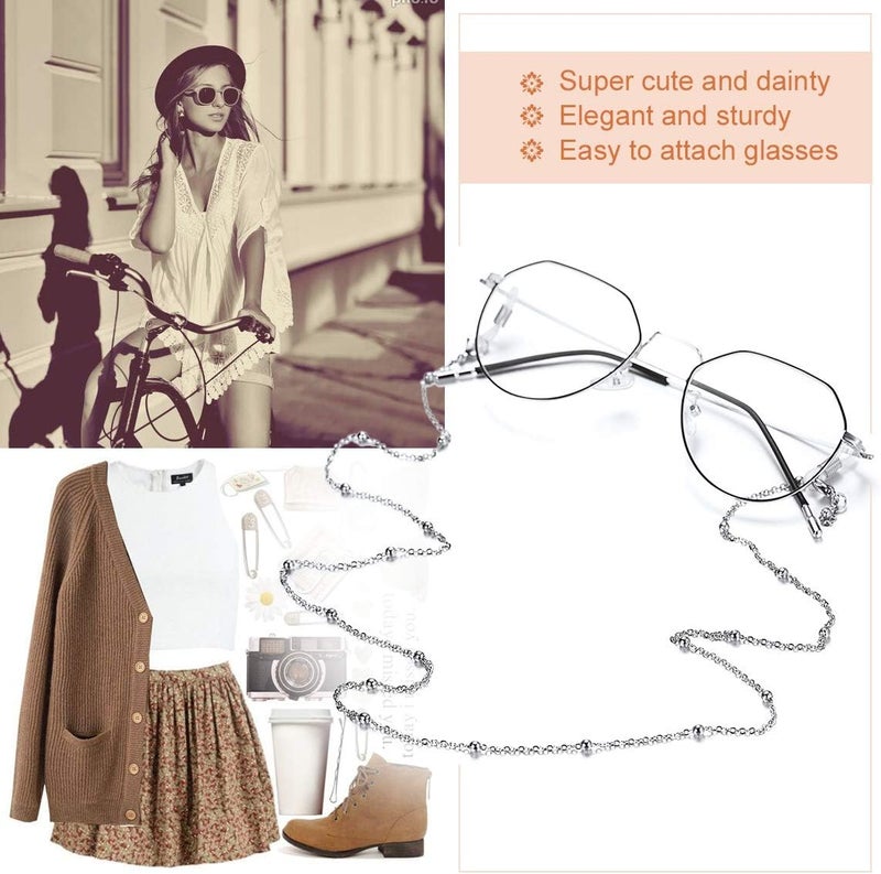 ChainsPro Glasses Chain, Eyeglass Strap For Women Sunglasses - Gold Plated/Stainless Steel/Black Eyeglasses Chain - Image 2