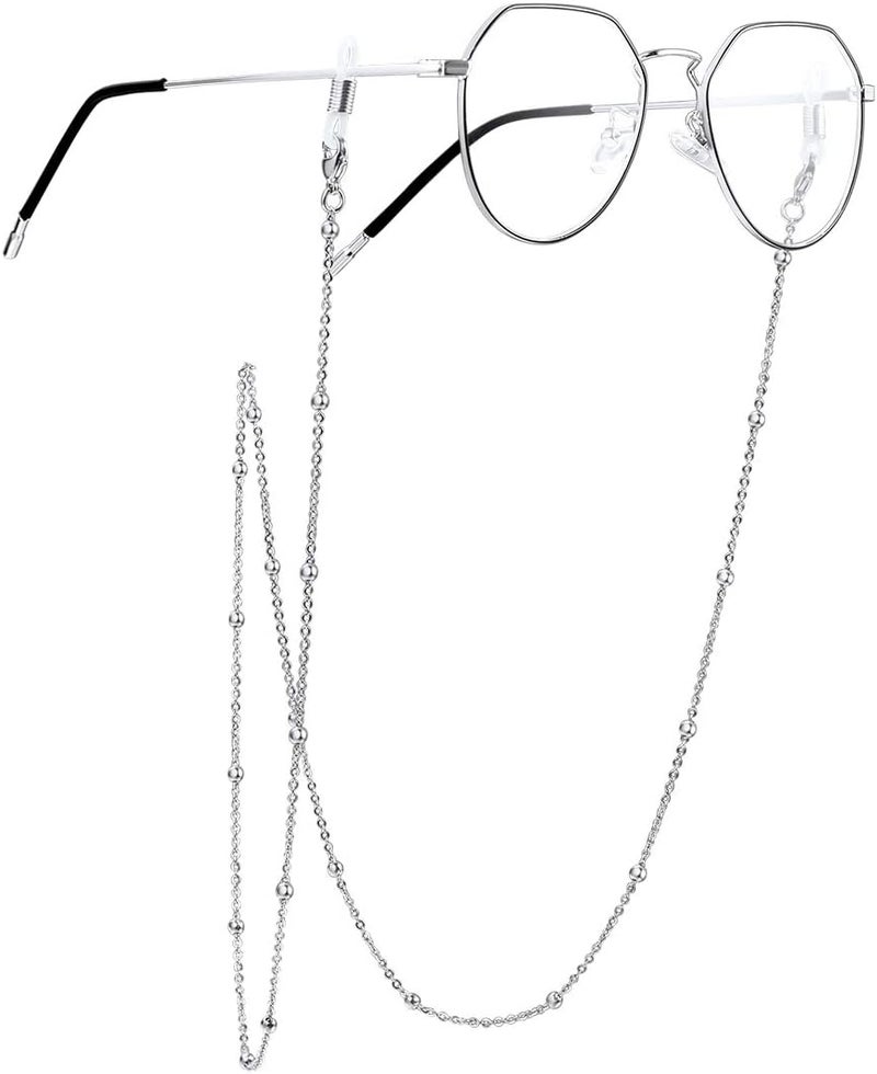 ChainsPro Glasses Chain, Eyeglass Strap For Women Sunglasses - Gold Plated/Stainless Steel/Black Eyeglasses Chain - Image 1