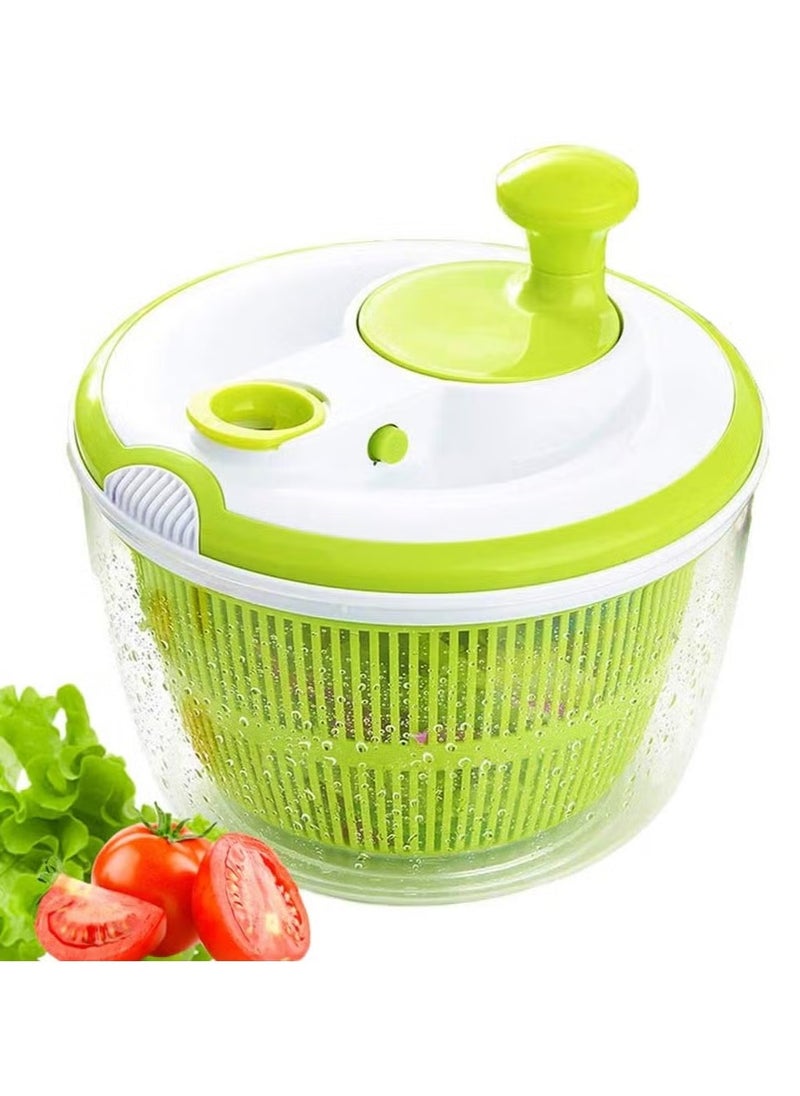 ELTRAZONE Salad Spinner Large 4.26L Capacity with Clear Serving Bowl, Colander Basket, Smart-Lock Lid, Easy Drain System, Non-Slip Base – Washes, Dries & Dresses Lettuce, Herbs, Vegetables & Fruit Convenient Kitchen Essential  - Image 1