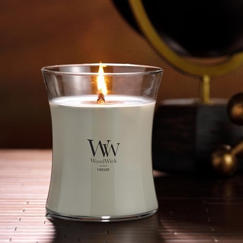 WoodWick شمعة هوليداي وود ويك فيرسيد هدايا للنساء والرجال، 9.7 أونصة شمعة متوسطة على شكل ساعة رملية مع فتيل متشقق - Image 5
