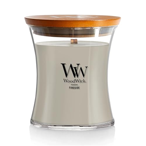WoodWick شمعة هوليداي وود ويك فيرسيد هدايا للنساء والرجال، 9.7 أونصة شمعة متوسطة على شكل ساعة رملية مع فتيل متشقق - Image 1