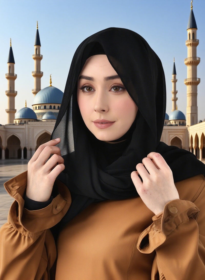 2 in 1 Hijab Scarf with Undercap Set Women Prayer Clothing Essential - Image 1