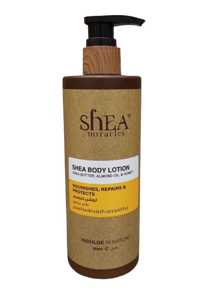ShEA miracles Body Lotion With Shea Butter Almond Oil And Honey Extract That Nourishes And Protects The Body-300 ml