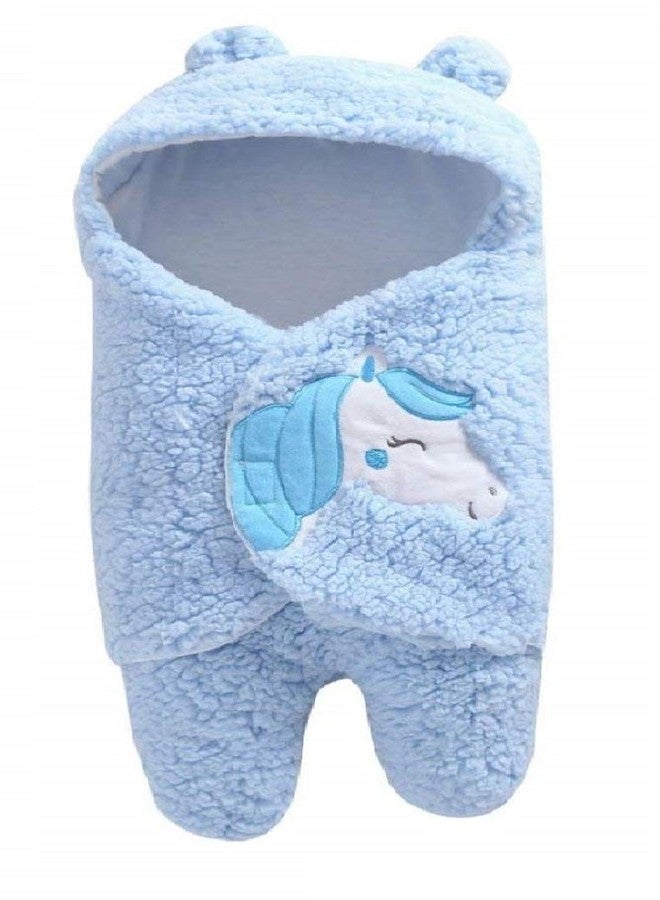 First Trend Cartoon Crib Hooded Baby Wrapper Blanket Pink Blue (Pack of 2) - Image 5