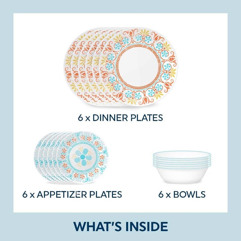 Corelle Terracotta Dreams Dinnerware Set for 6  18 Pieces | Dinner Plates  Appetizer Plates  and 18 Oz Bowls | Dishwasher  Microwave  and Freezer Safe | Proudly Made in the USA - Image 2