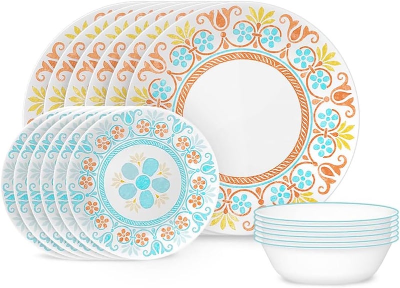 Corelle Terracotta Dreams Dinnerware Set for 6  18 Pieces | Dinner Plates  Appetizer Plates  and 18 Oz Bowls | Dishwasher  Microwave  and Freezer Safe | Proudly Made in the USA - Image 1