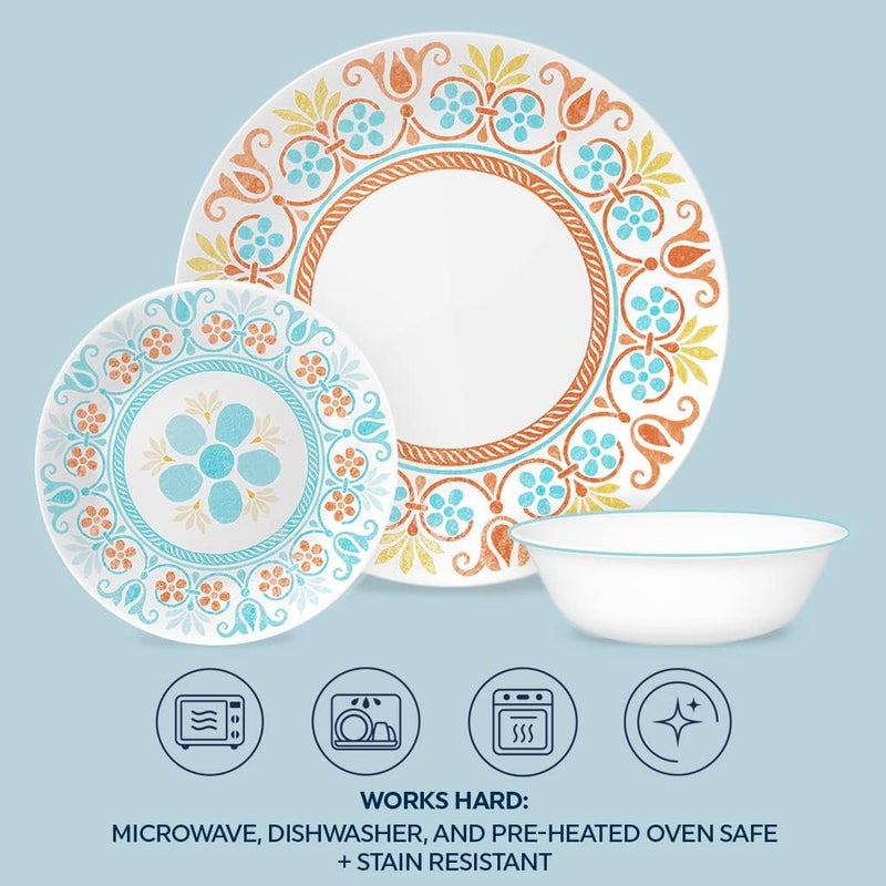 Corelle Terracotta Dreams Dinnerware Set for 6  18 Pieces | Dinner Plates  Appetizer Plates  and 18 Oz Bowls | Dishwasher  Microwave  and Freezer Safe | Proudly Made in the USA - Image 4