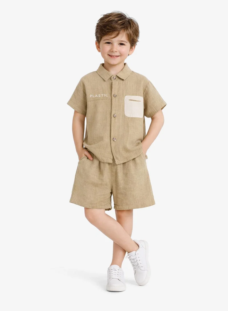 Pinata Cotton Pocket Detail Shirt and Shorts set
