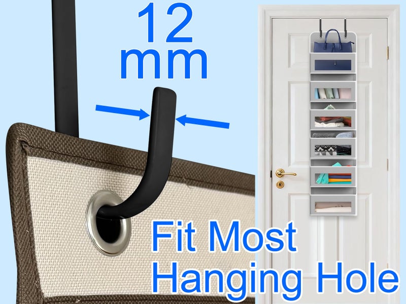 Mars-Rock Over The Door Metal Hooks with Plastic Coating 5.5" Fit 0.5" to 1 3/8" Door 4 Pcs Heavy Duty Single Towel Robe Rack Wreath Bathroom Shower Hanger Shoe Organizer Ironing Board Short Black - Image 3