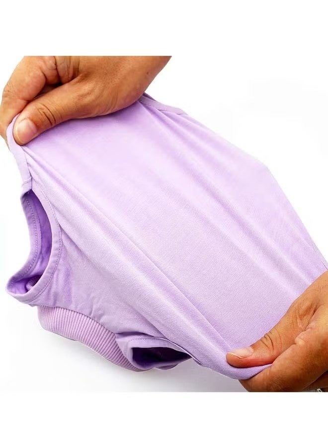 Professional Recovery Clothing For Cats With Abdominal Wounds or Dermatoses. Replacement Electronic Collars For Cats and Dogs. Post-Surgery Clothes and Pajamas Sets, Size M Purple. - Image 5